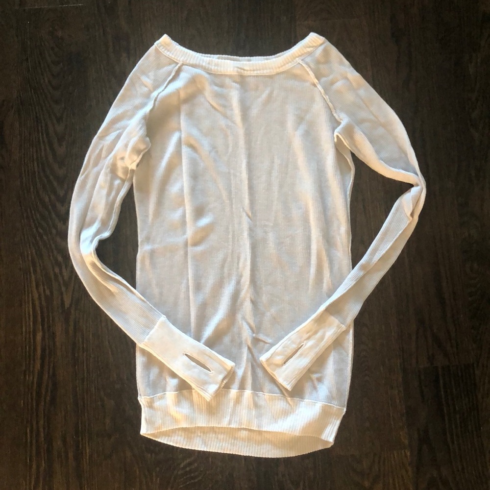 Lululemon white & gray long sleeve sweater size 6